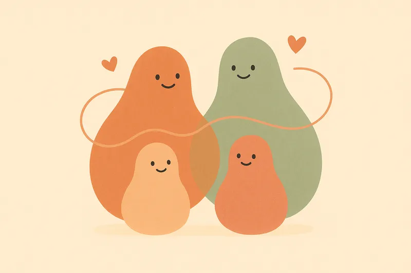 Illustration d'une famille connectée